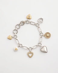 Chico's Heart Charm Bracelet MIXED METALS