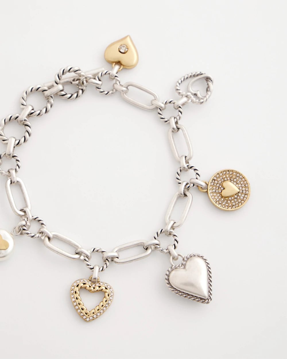 Chico's Heart Charm Bracelet MIXED METALS