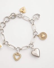 Chico's Heart Charm Bracelet MIXED METALS