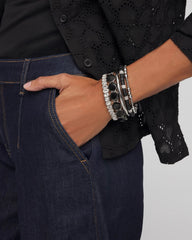 Chico's Reversible Round Stretch Bracelet BLACK