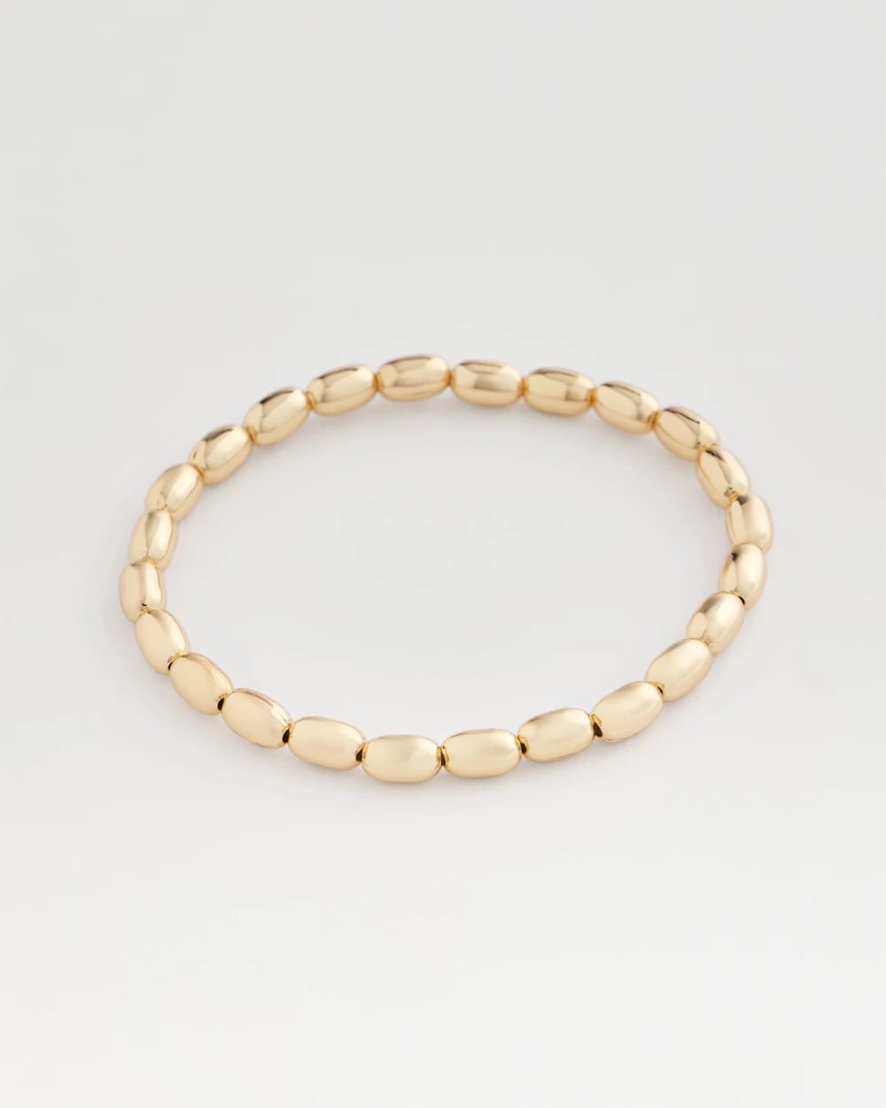 Chico's Goldtone Oval Beaded Stretch Bracelet GOLD