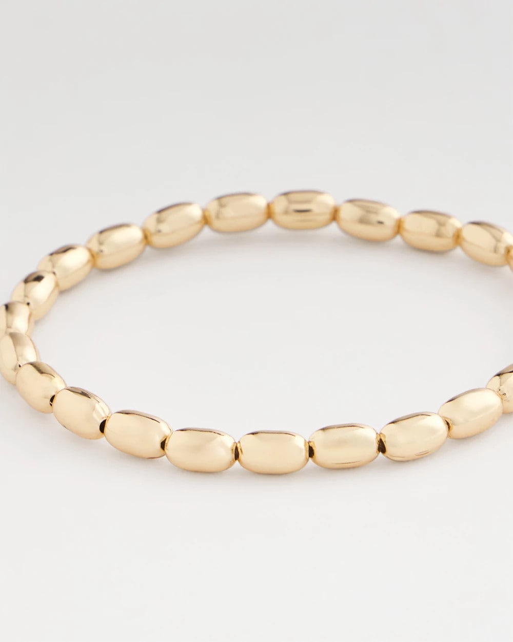 Chico's Goldtone Oval Beaded Stretch Bracelet GOLD