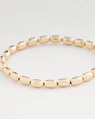 Chico's Goldtone Oval Beaded Stretch Bracelet GOLD