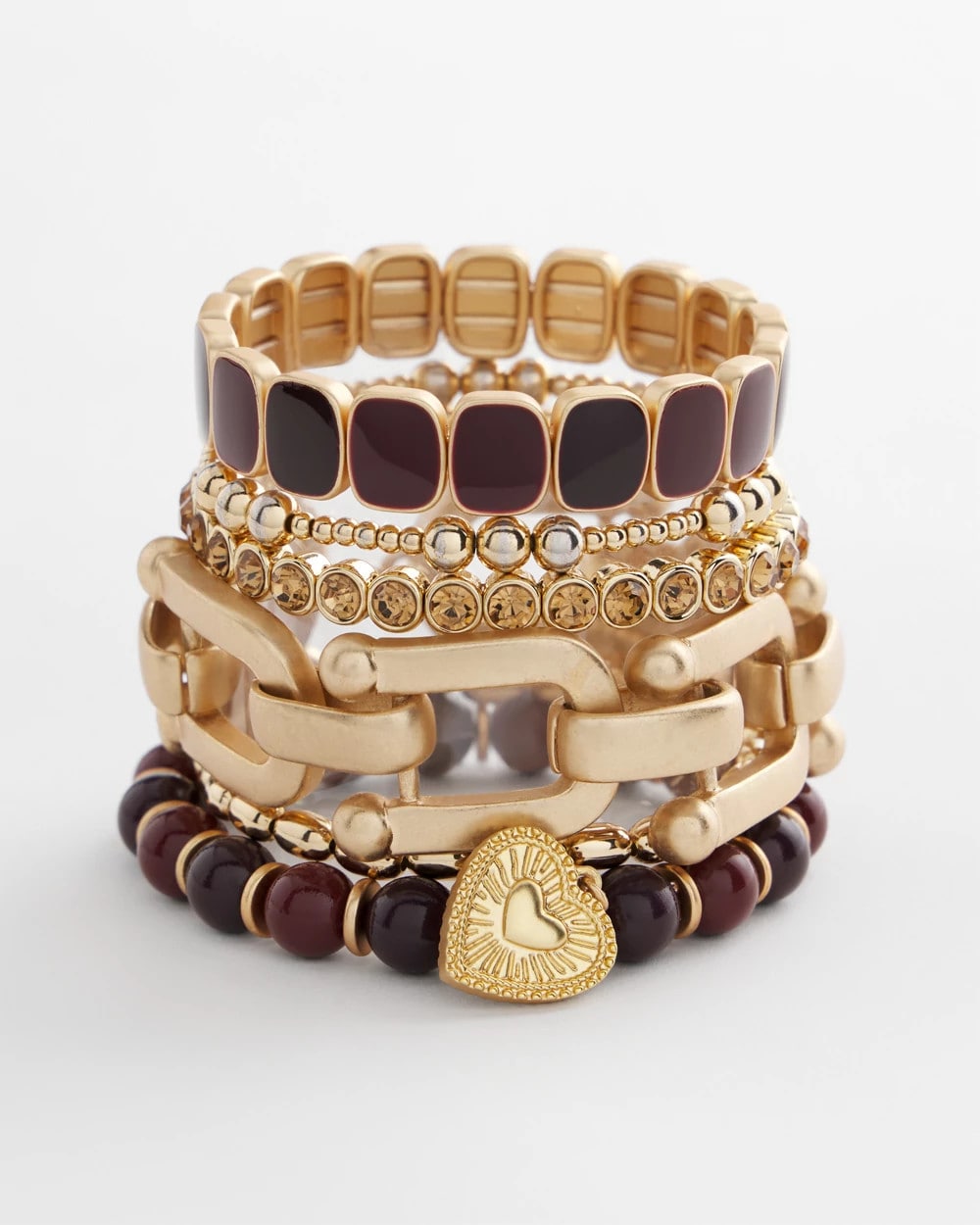 Chico's Amber Hues Shiny Stretch Bracelet GOLD