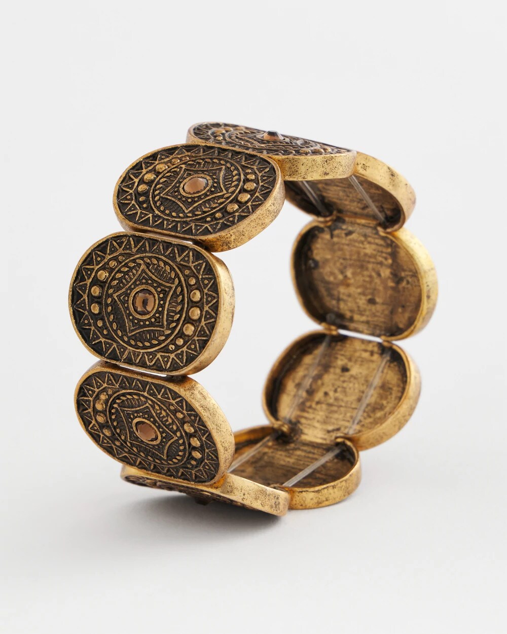 Chico's Medallion Stretch Bracelet GOLD