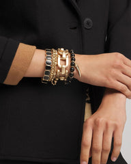 Chico's Chico's Originals Black Square Stretch Bracelet BLACK