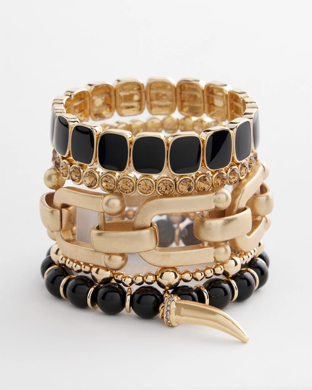 Chico's Chico's Originals Black Square Stretch Bracelet BLACK