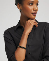 Chico's Chico's Originals Black Square Stretch Bracelet BLACK