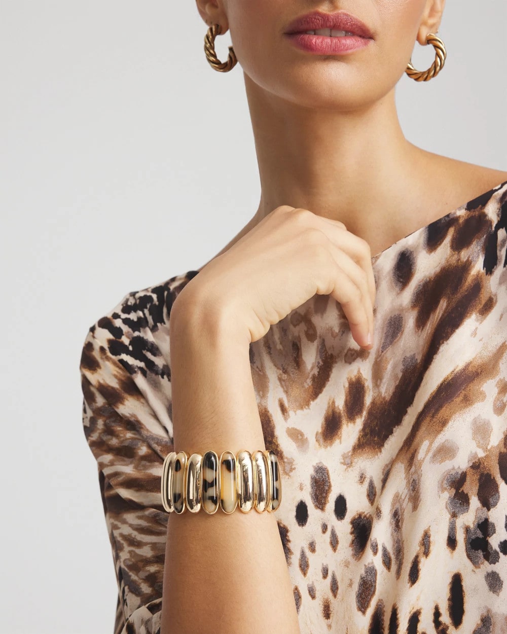 Chico's Tortoise Stretch Bracelet BROWN