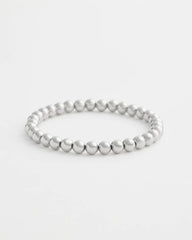 Chico's Small Beaded Silver Tone Stretch Bracelet SILVER