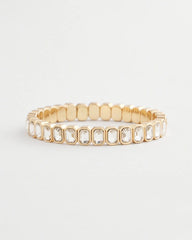 Chico's Gold Bezel Set Stretch Tennis Bracelet