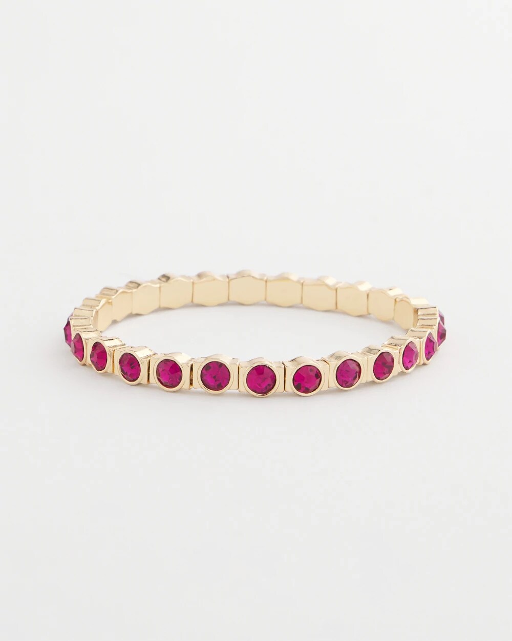 Chico's Small Faceted Stretch Bracelet PINK