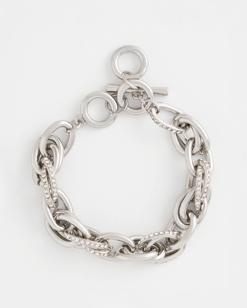 Chico's Pave Link Toggle Bracelet SILVER