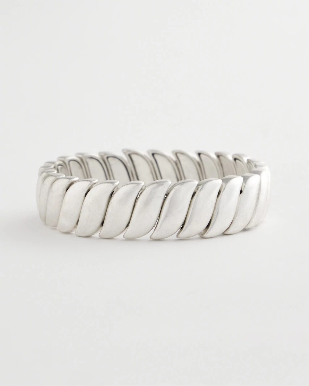Chico's Matte Twist Stretch Bracelet SILVER
