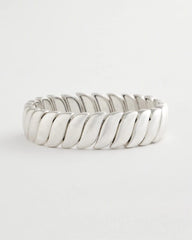 Chico's Matte Twist Stretch Bracelet SILVER
