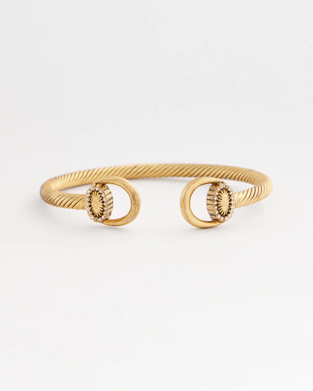 Chico's Equestrian Horsebit Goldtone Cuff Bracelet GOLD