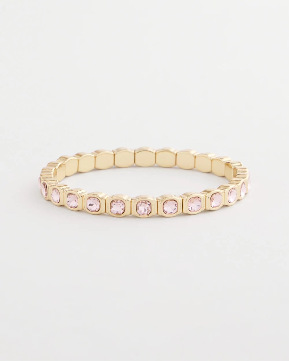 Chico's Small Pink Faceted Gem Stretch Bracelet PALE PINK
