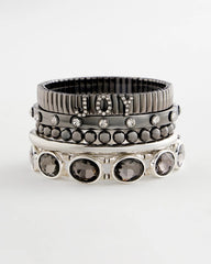Chico's Hematite Rhinestone Tone Bangle HEMATITE