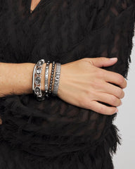 Chico's Hematite Rhinestone Tone Bangle HEMATITE