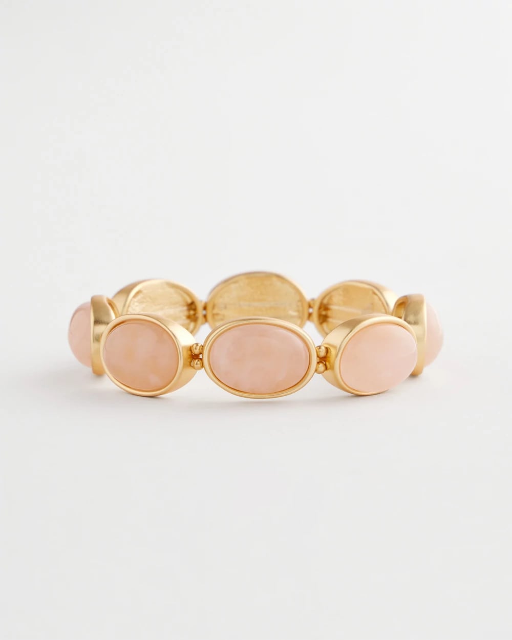 Chico's Quartz Stone Stretch Bracelet PALE PINK
