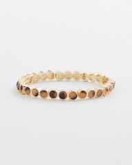 Chico's Tortoise Goldtone Round Stretch Bracelet BROWN