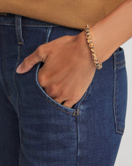 Chico's Tortoise Goldtone Round Stretch Bracelet BROWN