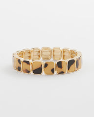Chico's Tortoise Square Stretch Bracelet BROWN