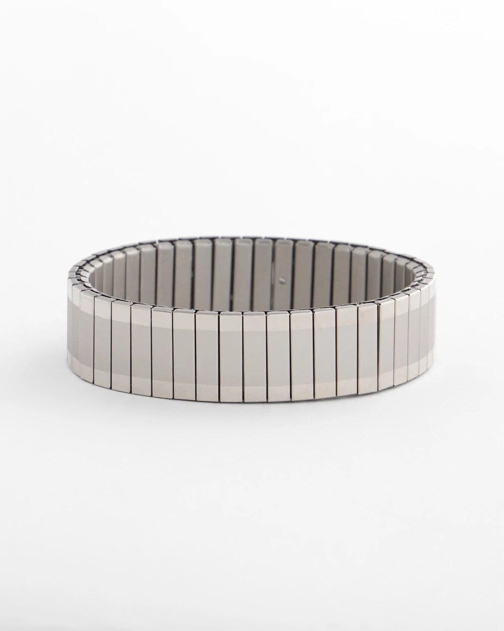 Chico's Silver Tone Stretch Watchband Bracelet SILVER