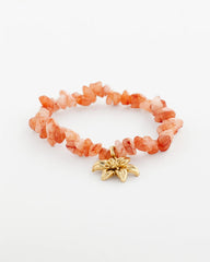 Chico's Aventurine Stone Chips Charm Bracelet ORANGE