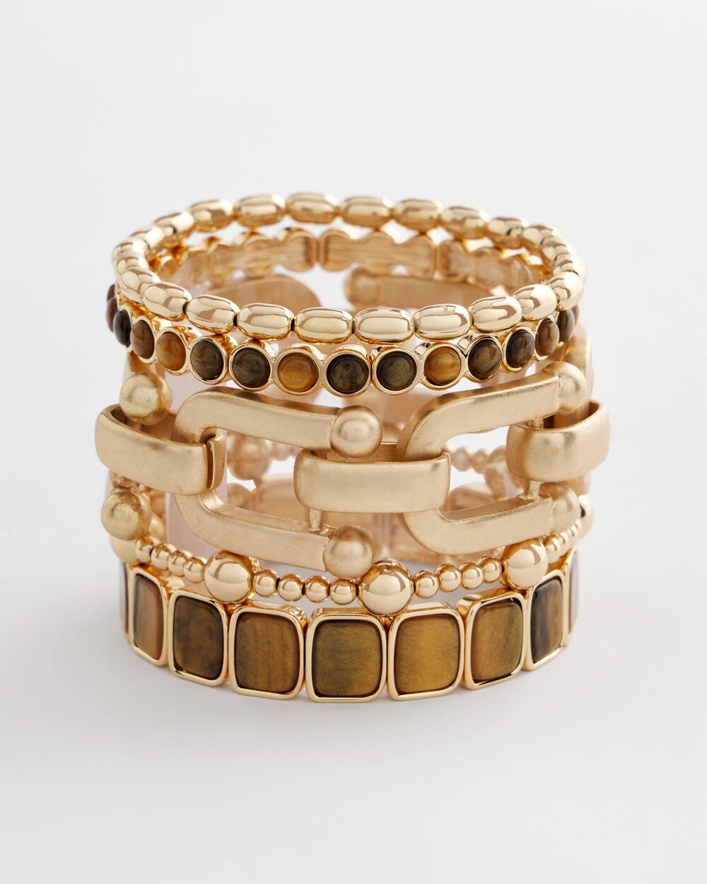 Chico's Neutral Square Stretch Bracelet NEUTRAL