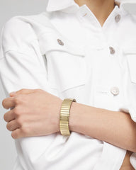 Chico's Goldtone Stretch Watchband Bracelet GOLD