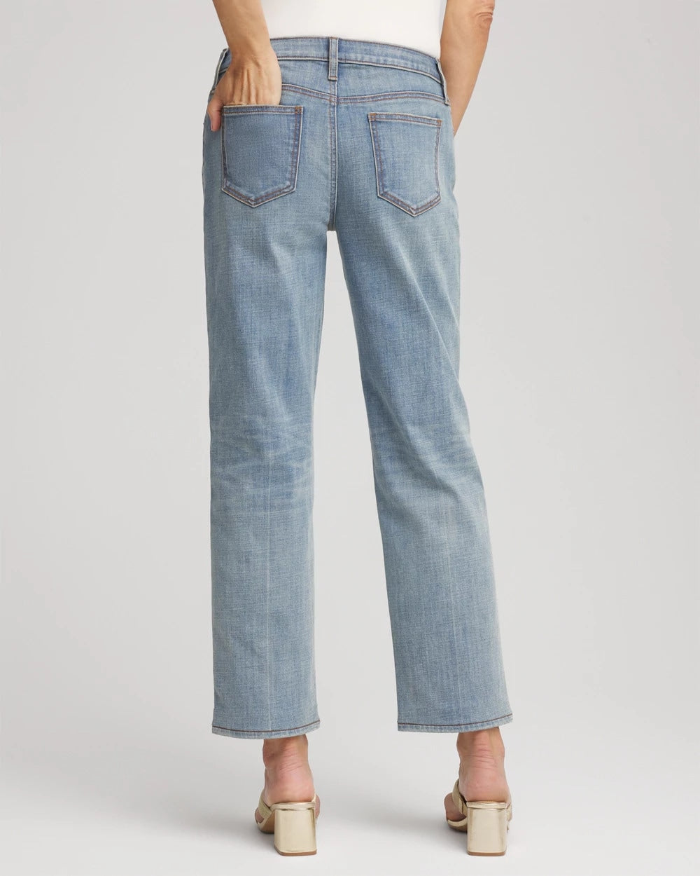Chico's Girlfriend Straight Ankle Jeans AZZURRO INDIGO