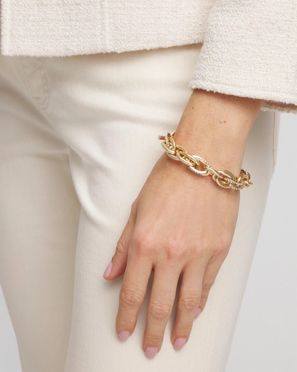 Chico's Pave Link Toggle Bracelet GOLD