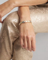 Chico's Tri-Tone Rectangle Stretch Bracelet MIXED METALS