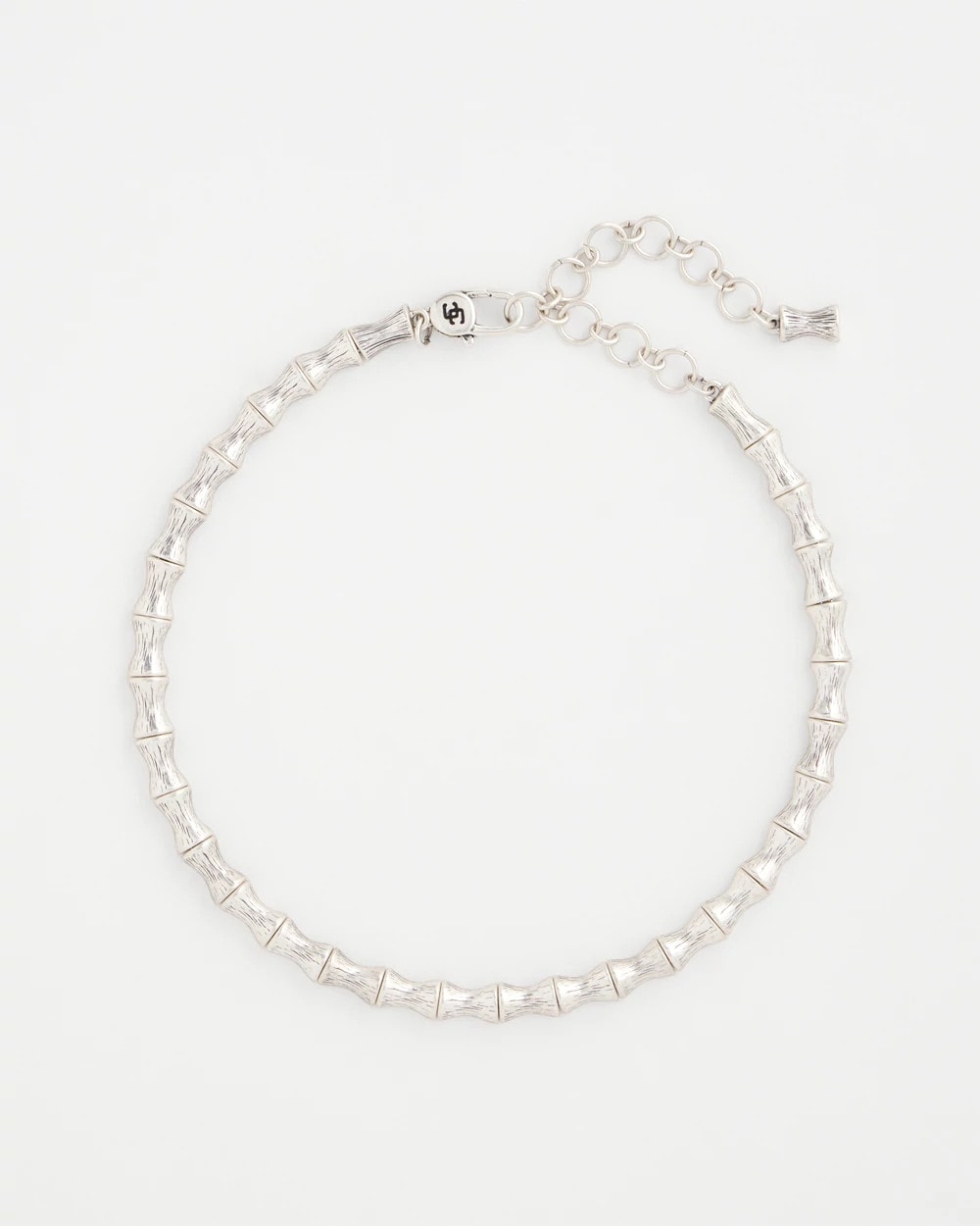 Chico's Silvertone Bamboo Collar Necklace SILVER