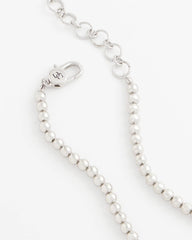 Chico's Silvertone Beaded Necklace SILVER