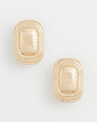 Chico's No Droop® Goldtone Square Clip-On Earrings GOLD