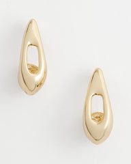 Chico's Gold Puff Hoop Earrings GOLD