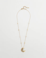 Chico's Gold Moon Pendant Necklace GOLD