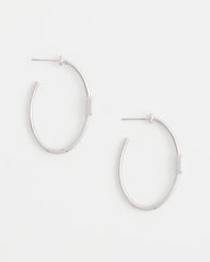 Chico's Silver Oval Hoop Earrings SILVER