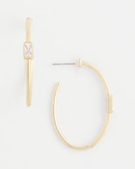 Chico's Gold Oval Hoop Earrings GOLD