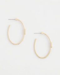 Chico's Gold Oval Hoop Earrings GOLD