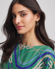 Chico's Gold Oval Hoop Earrings GOLD