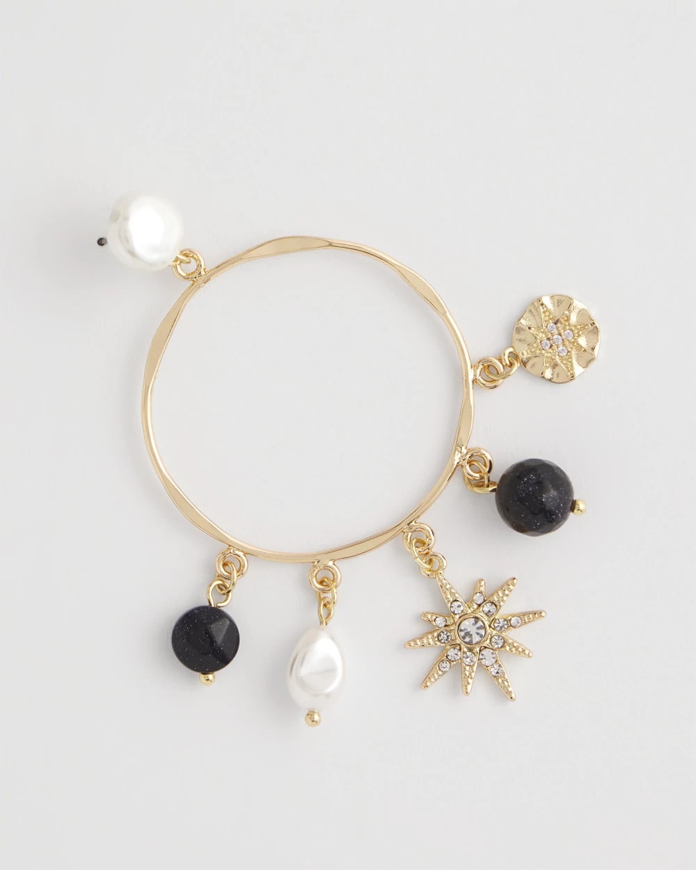 Chico's Starry Night Charm Hoop Earrings GOLD