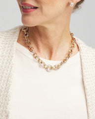 Chico's Convertible Tri-Tone Short Necklace MIXED METALS