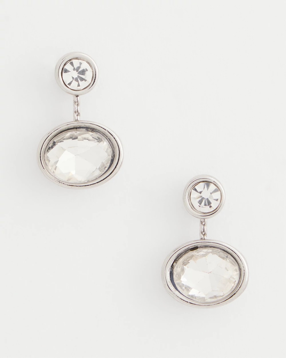 Chico's Silvertone Bezel Stud Earrings SILVER