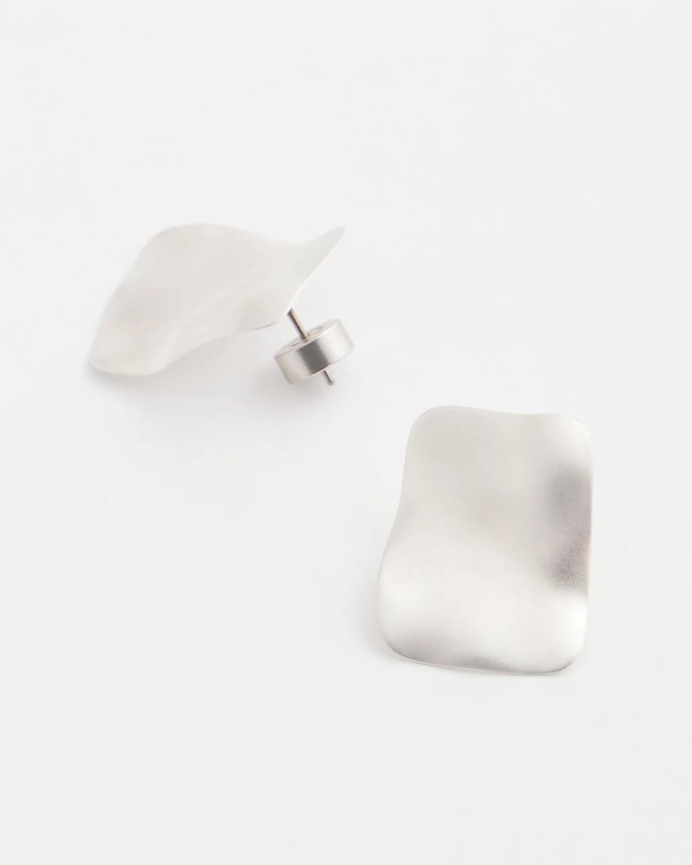 Chico's Square Oversized Stud Earrings SILVER
