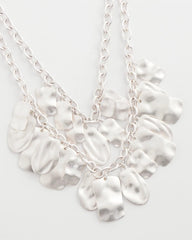 Chico's Double Square Charm Pendant Necklace SILVER