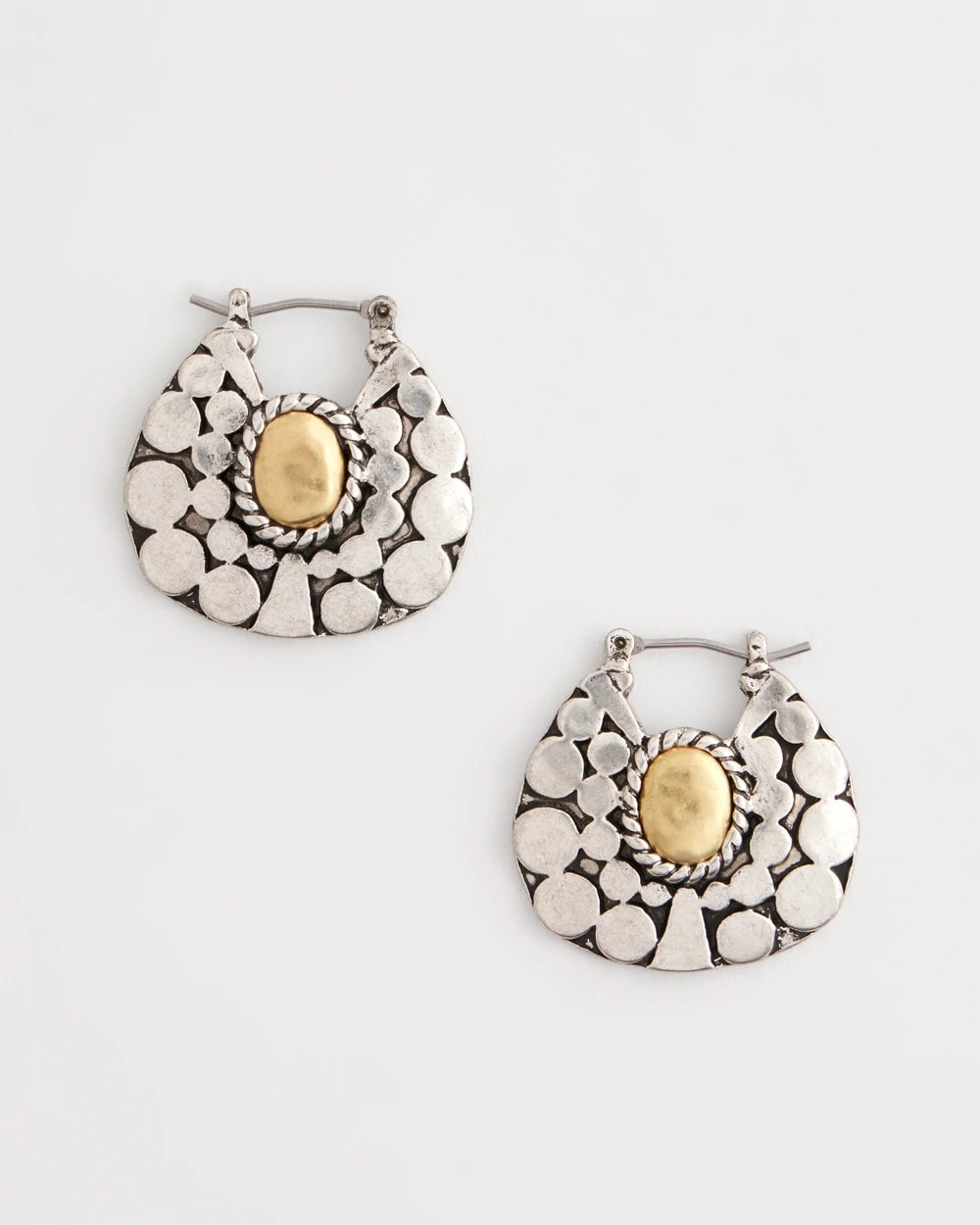Chico's Front-to-Back Hoop Earrings MIXED METALS