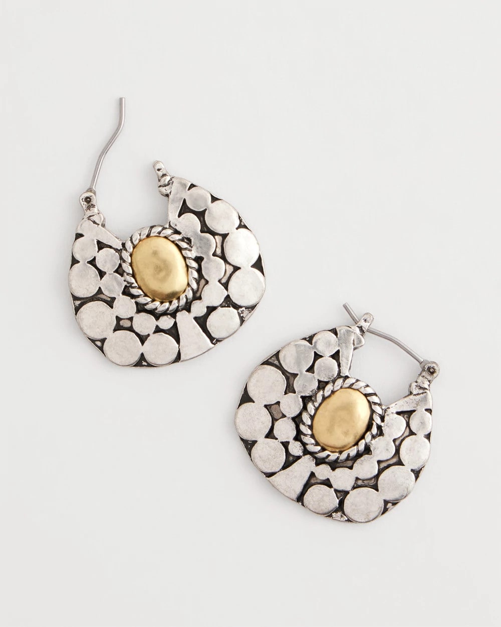 Chico's Front-to-Back Hoop Earrings MIXED METALS